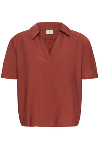 Kaffe KaEmily Henna V-Neck Blouse, 10511608