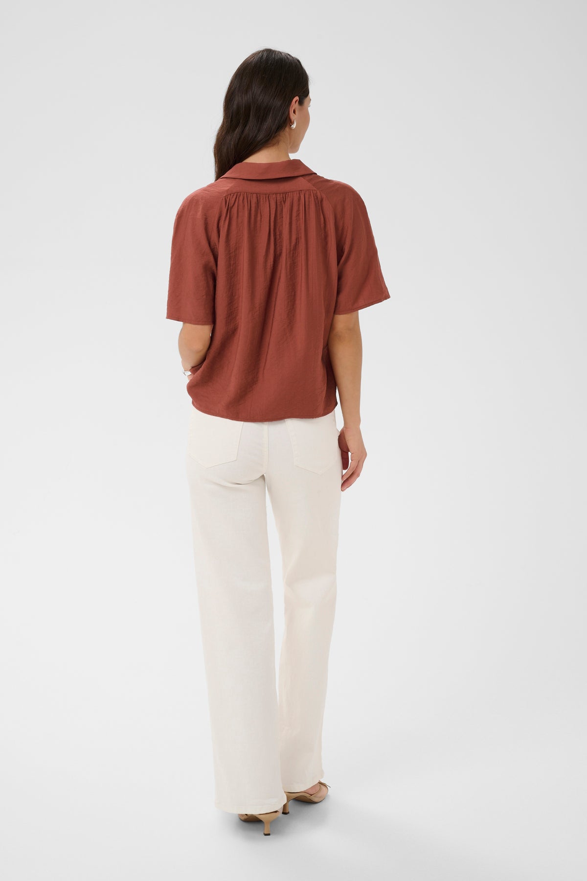 Kaffe KaEmily Henna V-Neck Blouse, 10511608