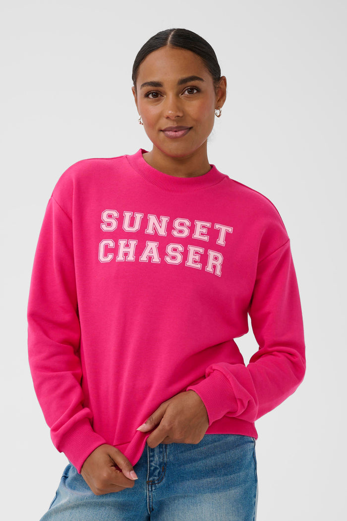 Kaffe KaLilje Beetroot Fuchsia 'Sunset Chaser' Supersoft Sweatshirt, 10511630