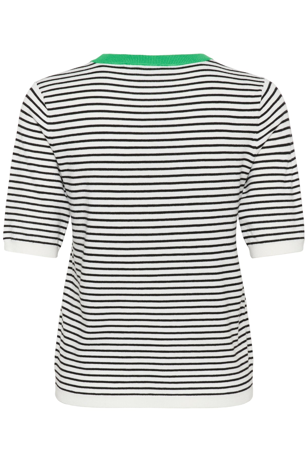 Kaffe Kalizza Black/Chalk Striped Knit with Green Trim, 10511826