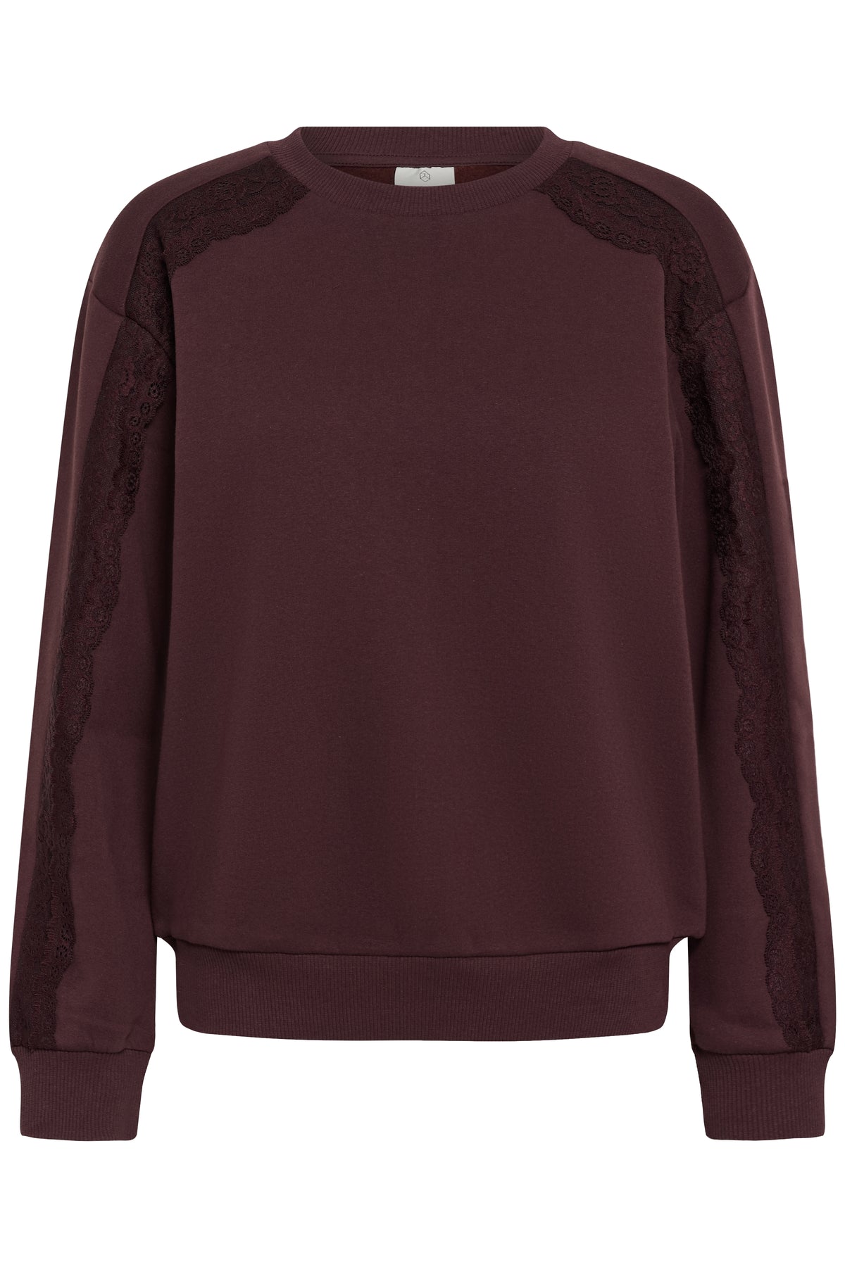 Kaffe KaJenny Fudge Burgundy Lace Fleece Lined Sweatshirt