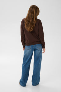 Kaffe KaLiddy Coffee Bean Fleece Lined Half Zip Sweatshirt