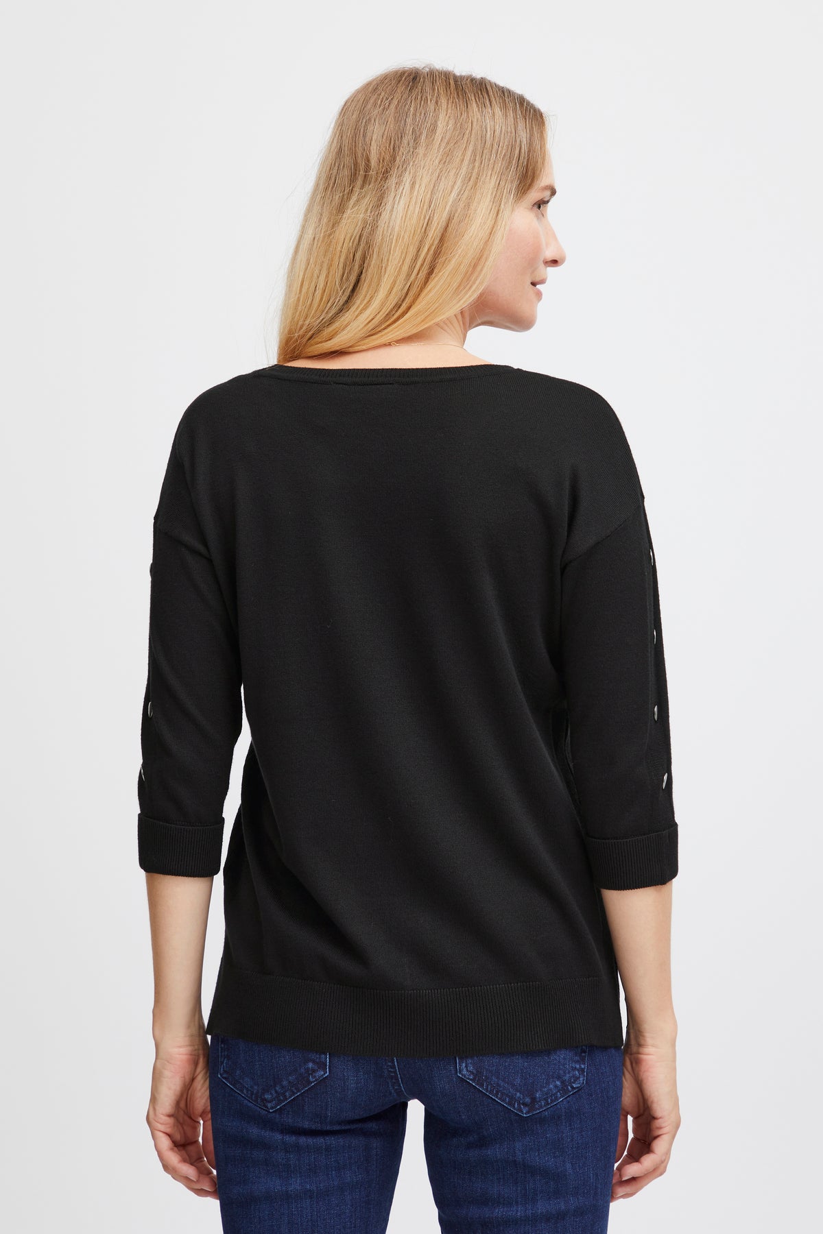 Fransa Frbesmock Black Button Knit