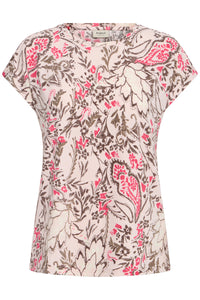 Fransa FrSeen Lotus Pink Floral Printed T-Shirt, 20610634