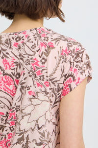 Fransa FrSeen Lotus Pink Floral Printed T-Shirt, 20610634