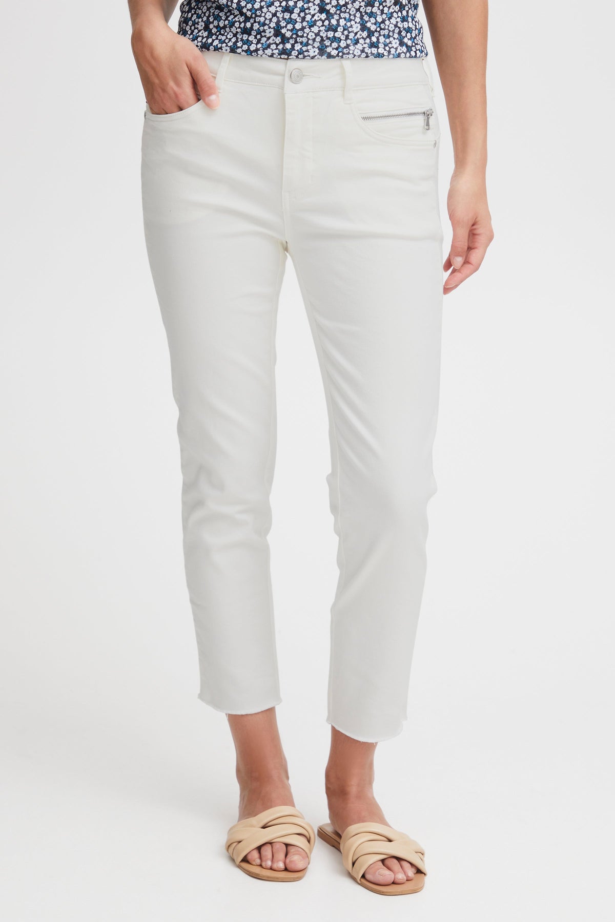 Fransa Tessa Antique White Cropped Jeans, 20612189