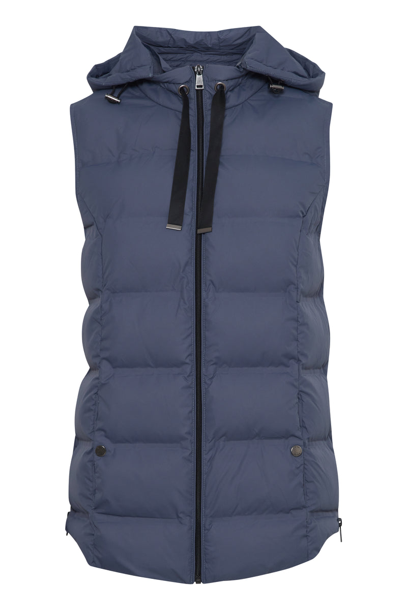 Fransa Frbafab Vintage Indigo Gilet with Zip Detailing, 20613344