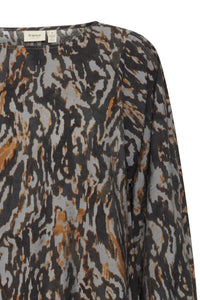 Fransa FrZeoni Phantom Grey Abstract Printed Blouse, 20614528