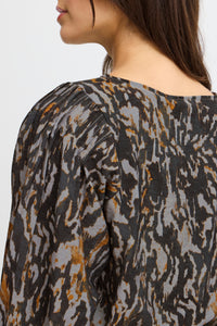 Fransa FrZeoni Phantom Grey Abstract Printed Blouse, 20614528