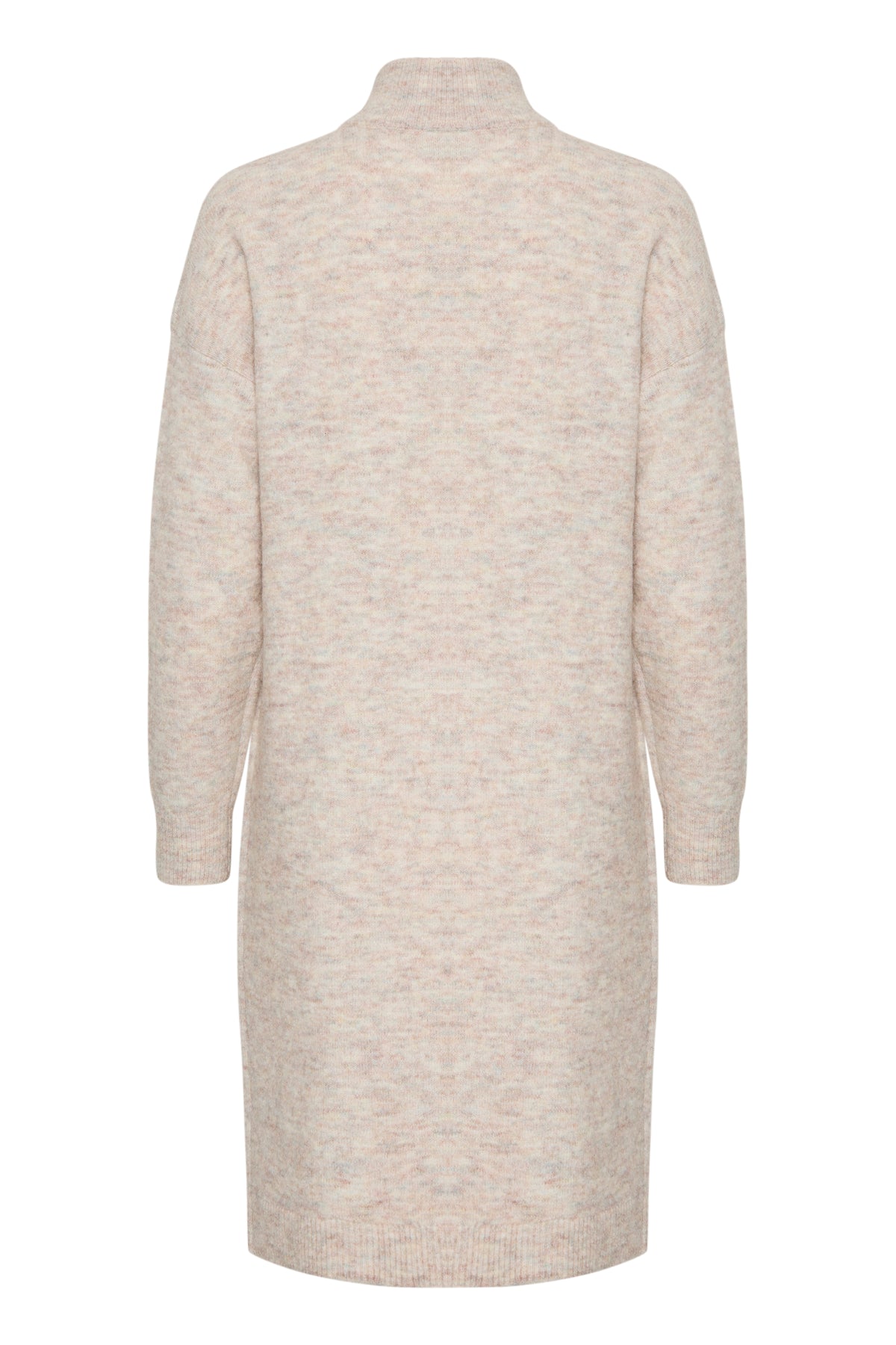 Fransa Frsanny Limestone Melange Knitted Half Zip Jumper Dress, 20614681