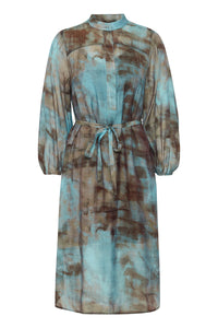 Fransa FrLilli Bluestone/Chocolate Midi Shirt Dress, 20614947