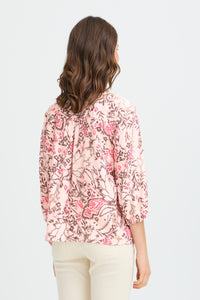 Fransa FrAriana Lotus Pink Floral Print V-Neck Blouse, 20615424