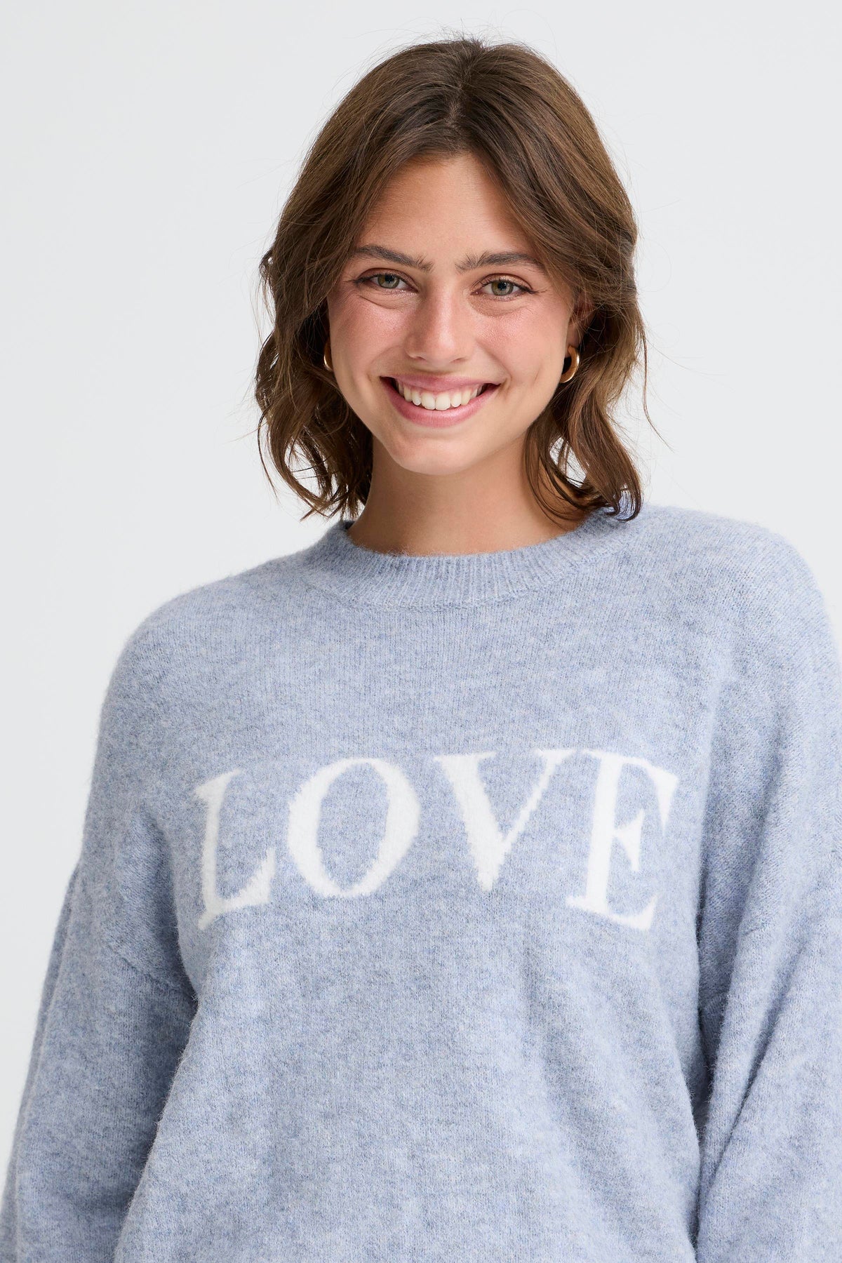 Fransa FrFlorence Infinity Blue Supersoft 'LOVE' Knit