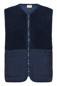 Fransa FrMikala Navy Blazer Teddy Quilted Gilet