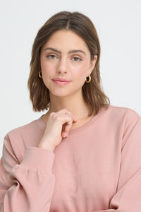 Fransa FrAurora Blush Rose Modal Logo Sweatshirt