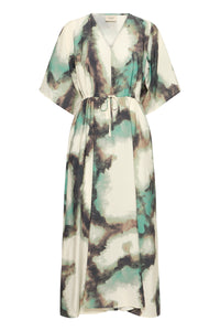 Fransa FrAyla Marble Creme De Menthe Printed V-Neck Maxi Dress, 20617498