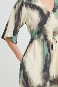Fransa FrAyla Marble Creme De Menthe Printed V-Neck Maxi Dress