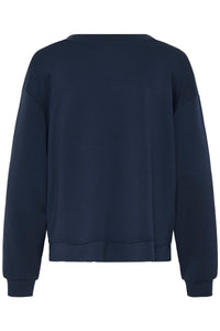 Fransa FrAurora Navy Blazer Modal Oversized V-Neck Top, 20617552