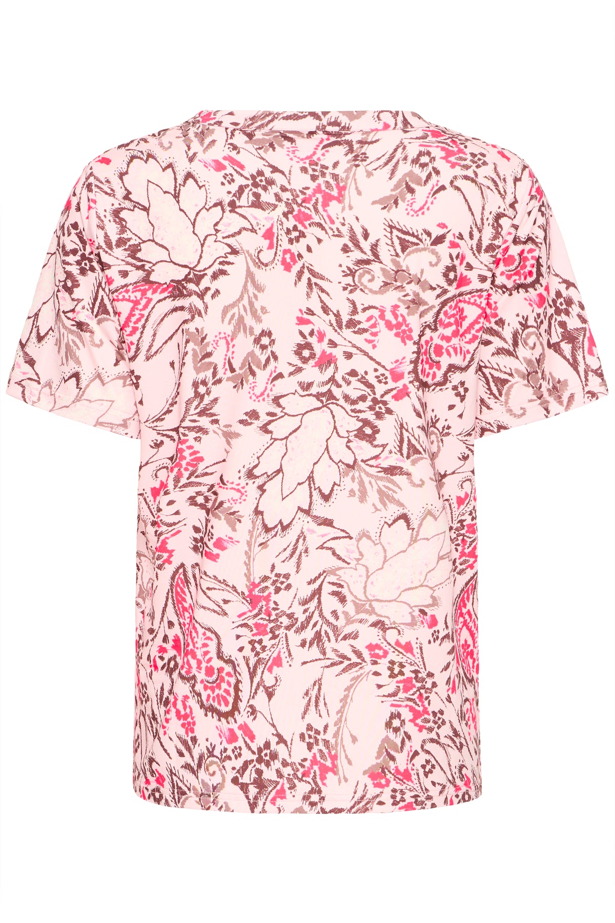 Fransa FrSeen Lotus Pink Floral Print V-Neck T-Shirt, 20617629