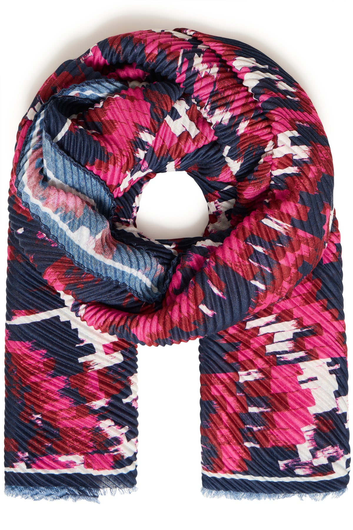 Fransa FrPlisea Very Berry Printed Plisse Scarf, 20617648