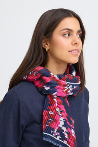 Fransa FrPlisea Very Berry Printed Plisse Scarf, 20617648