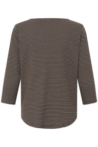 Fransa FrJorelia Driftwood Stripe Long Sleeve Dip