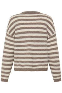 Fransa FrIdaa Driftwood Taupe Striped Supersoft Knit, 20618351