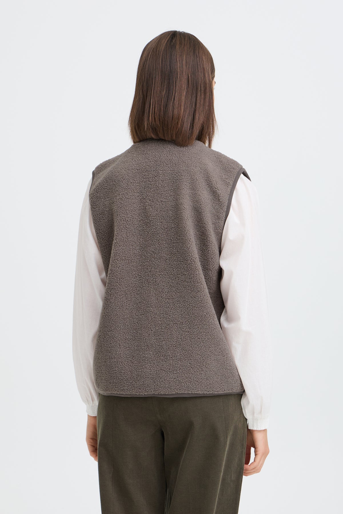 Fransa FrTenya Driftwood Teddy Fleece Gilet, 20618525