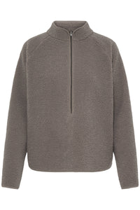 Fransa FrTenya Driftwood 1/2 Zip Teddy Fleece