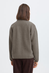 Fransa FrTenya Driftwood 1/2 Zip Teddy Fleece
