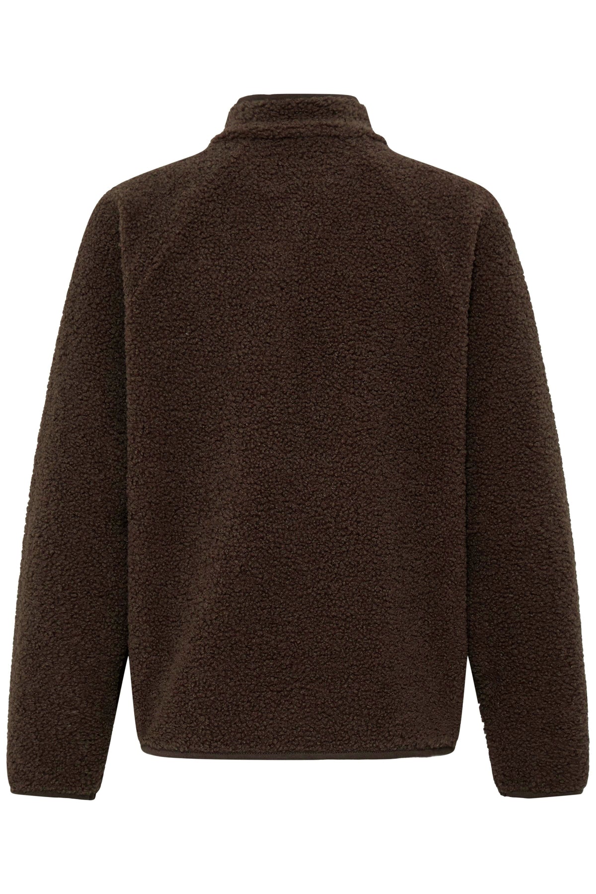 Fransa FrTenya Chocolate Brown 1/2 Zip Teddy Fleece