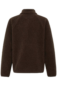 Fransa FrTenya Chocolate Brown 1/2 Zip Teddy Fleece