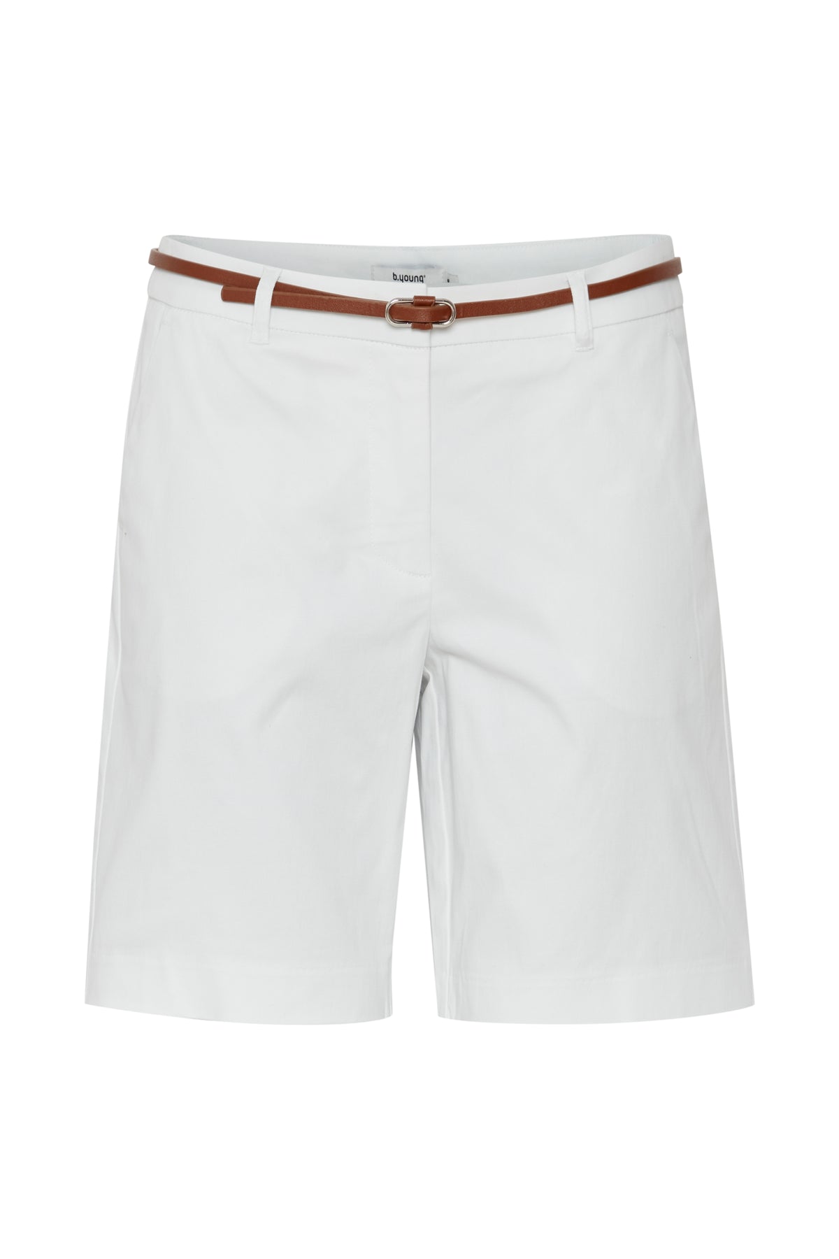 B.Young Bydays Marshmallow White Chino Shorts with Belt, 20805588