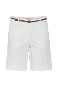 B.Young Bydays Marshmallow White Chino Shorts with Belt, 20805588