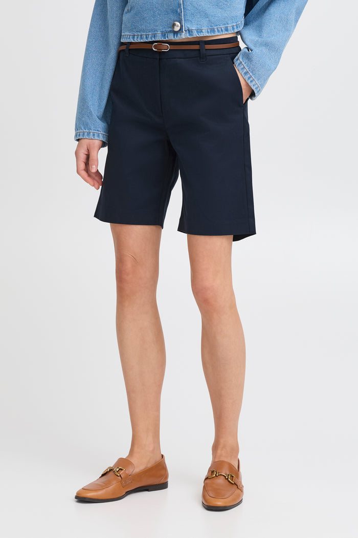 B.Young Bydays Copenhagen Navy Chino Shorts with Belt, 20805588