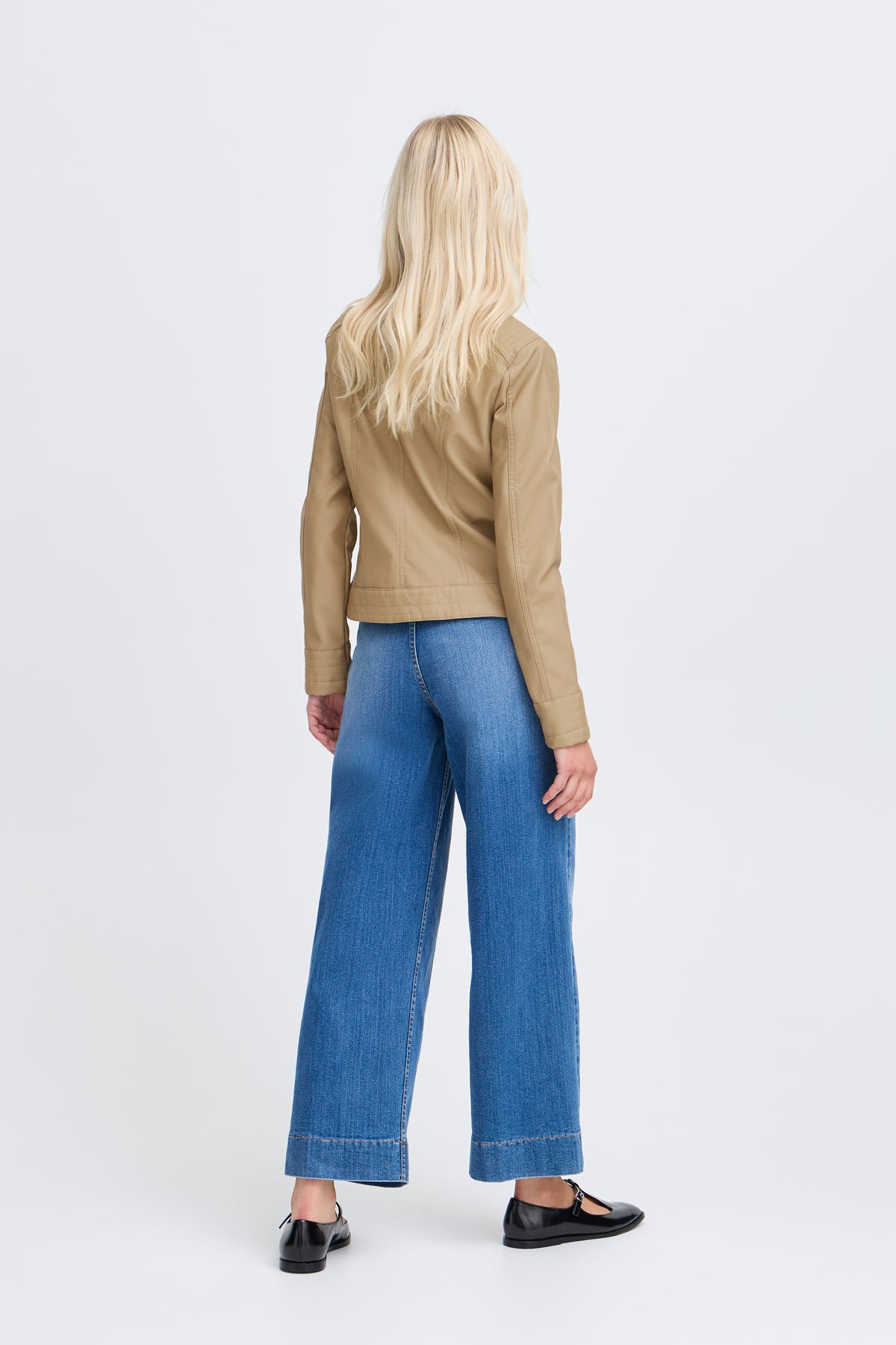 B.Young Byacom Chinchilla Beige Faux Leather Jacket, 20809396