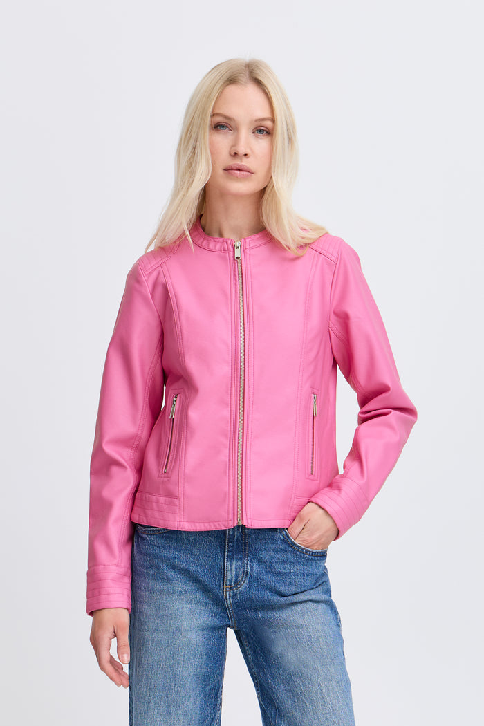 B.Young Byacom Phlox Pink Faux Leather Jacket, 20809396