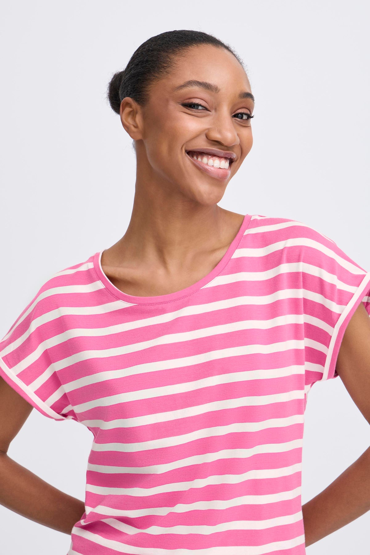 B.Young ByPamila Phlox Pink Stripe T-Shirt, 20809561