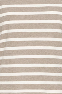 B.Young ByPamila Chinchilla Beige Melange Stripe T-Shirt, 20809561