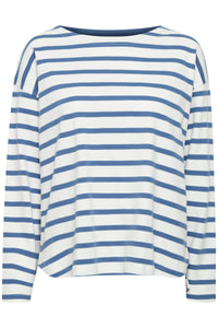 B.Young ByRamsi Denim Blue Striped Long Sleeve Supersoft Top