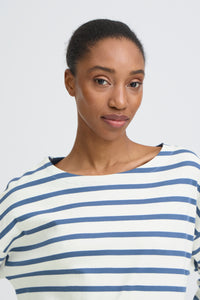 B.Young ByRamsi Denim Blue Striped Long Sleeve Supersoft Top