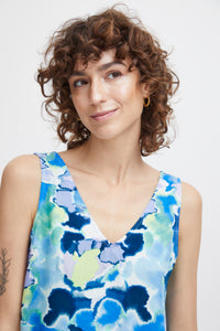 B.Young Bymmjoella Angel Blue Watercolour Print V-Neck Cami Top, 20814525