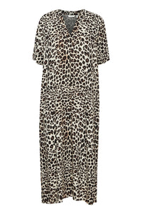 B.Young Bymmjoella Black Leopard Mix Relaxed Fit Dress