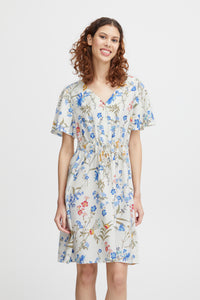 B.Young Byimilda Marshmallow Floral Printed Button Dress, 20815090