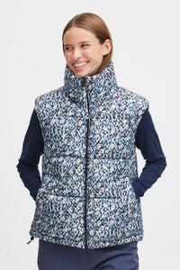 B.Young ByBomilla Dusty Blue Flower Print Gilet, 20815104 