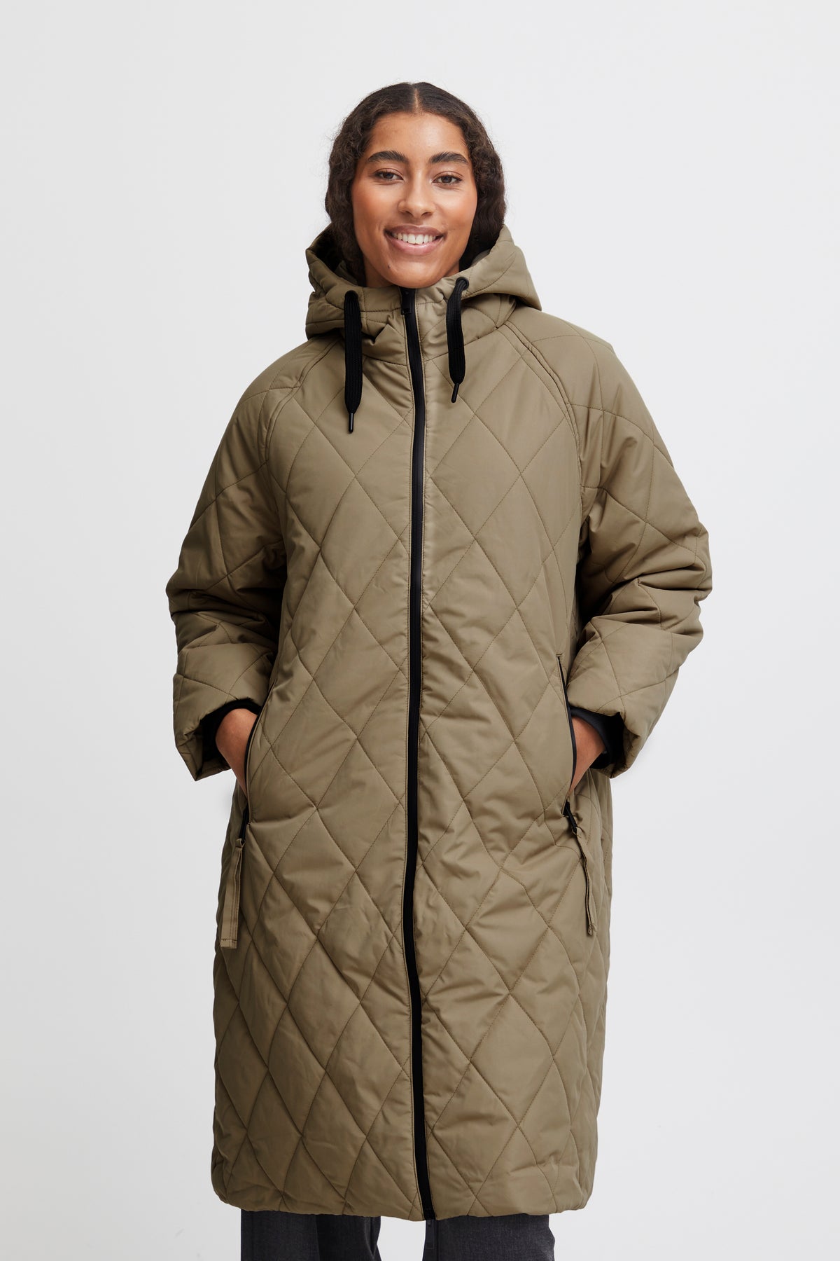 B.Young ByBelis Sepia Tint Quilted Oversized Coat, 20815108