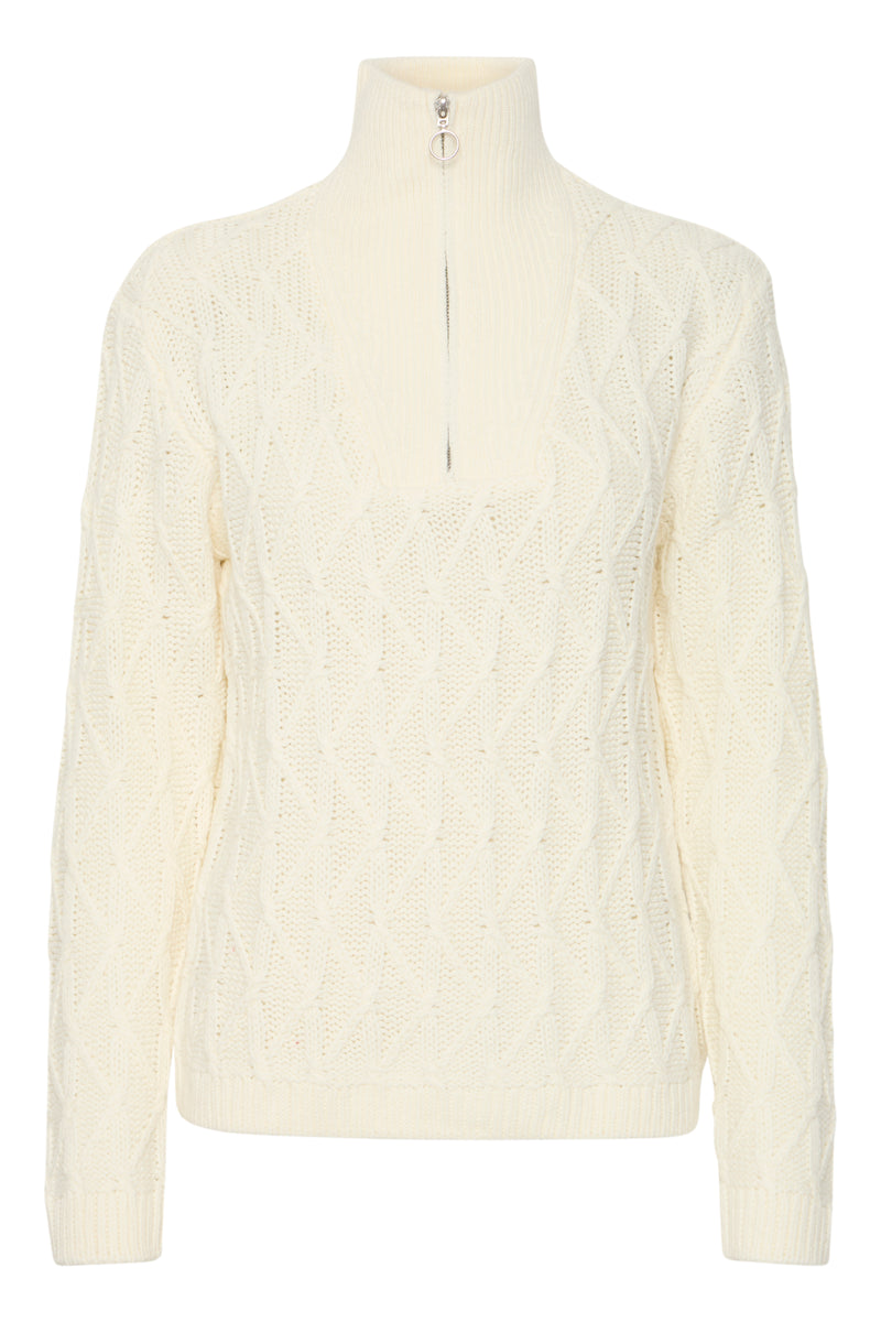 B.Young Byotinka Marshmallow Knitted Half Zip Jumper, 20815275