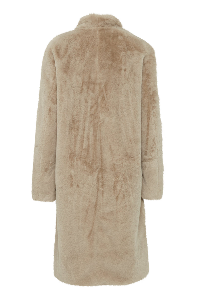 B.Young Bycalino String Beige Faux Fur Coat, 20815494