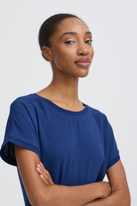 B.Young ByPanyax Medieval Blue Silky Front T-Shirt