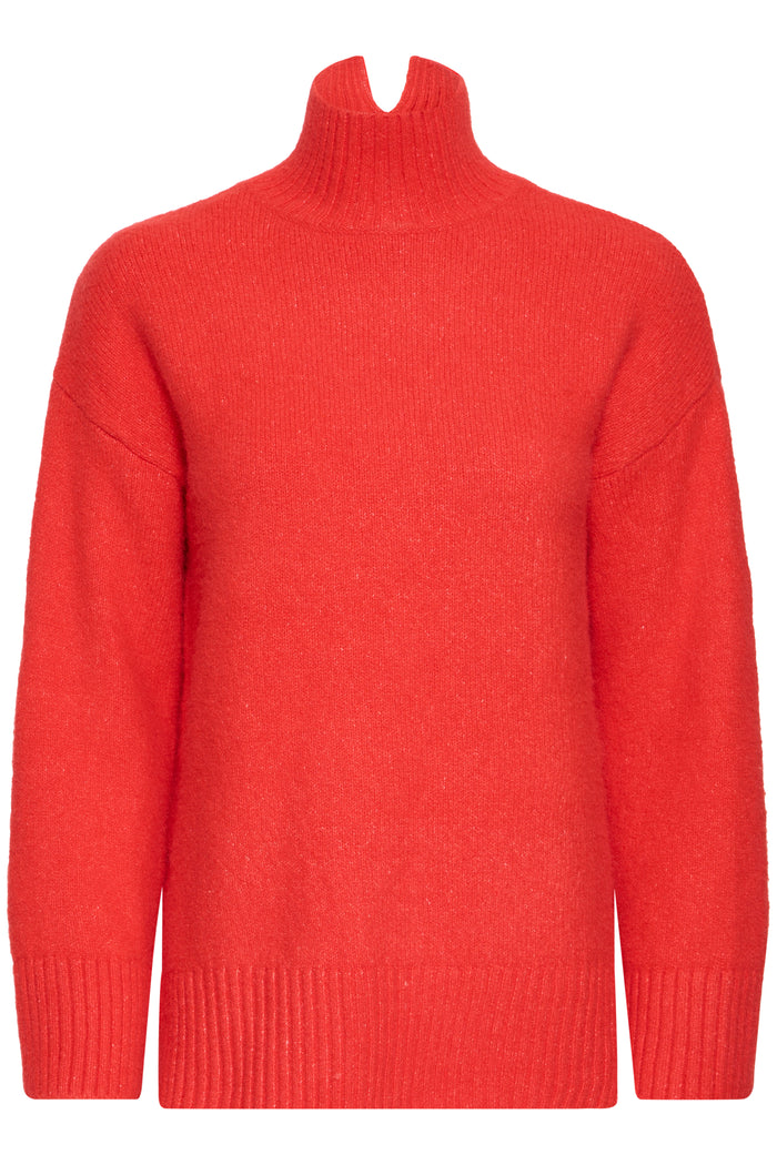 B.Young ByOlma Barbados Cherry Melange Longline Knit